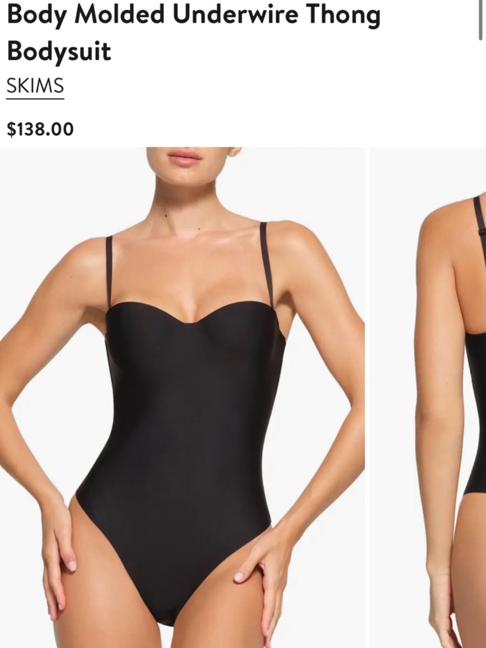 Skims Body Molded Underwire Thong bodysuit
